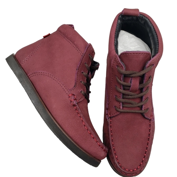 Marc JosephNIB Gramercy Wine Nubuck Leather Preppy High Top Booties Girl's 12